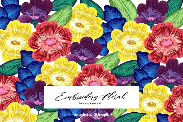 Free vector floral embroidery background