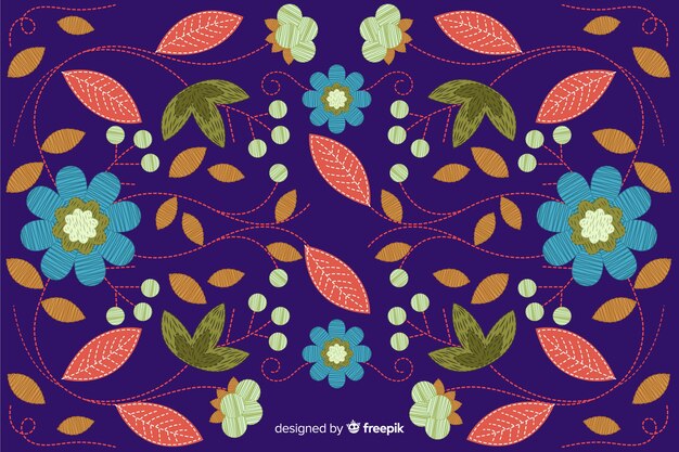 Floral embroidery background