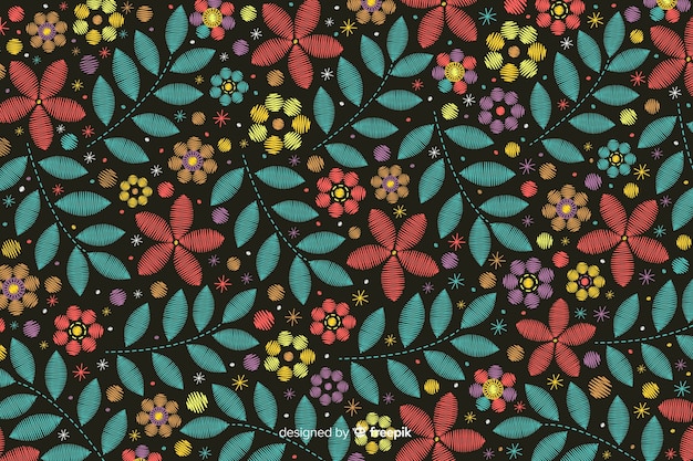 Floral embroidery background