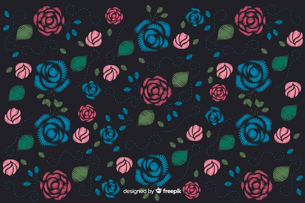 Free vector floral embroidery background