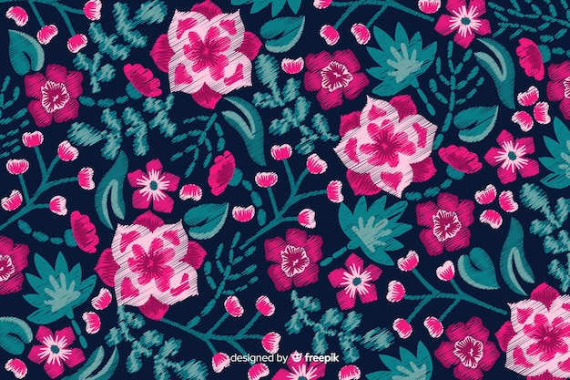 Floral embroidery background