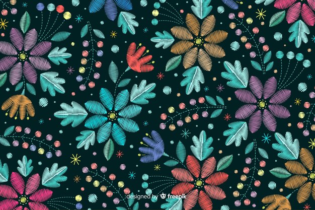 Floral embroidery background