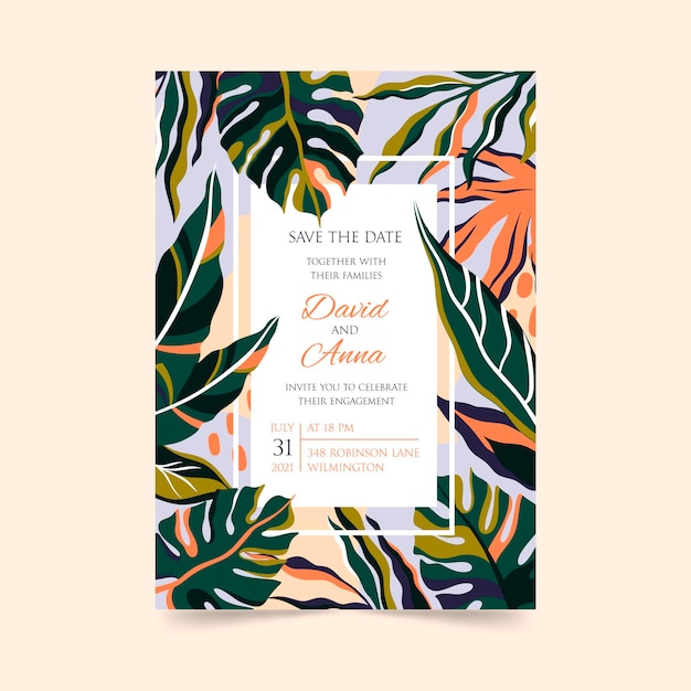 Floral engagement invitation