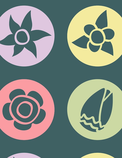 Free Vector floral flat icons