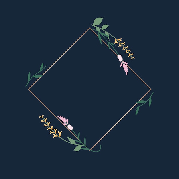 Floral frame badge