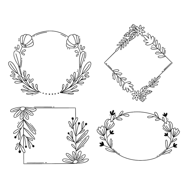 Free Vector floral frame collection