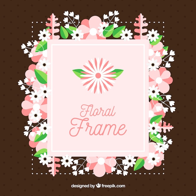 Free Vector floral frame in flat style