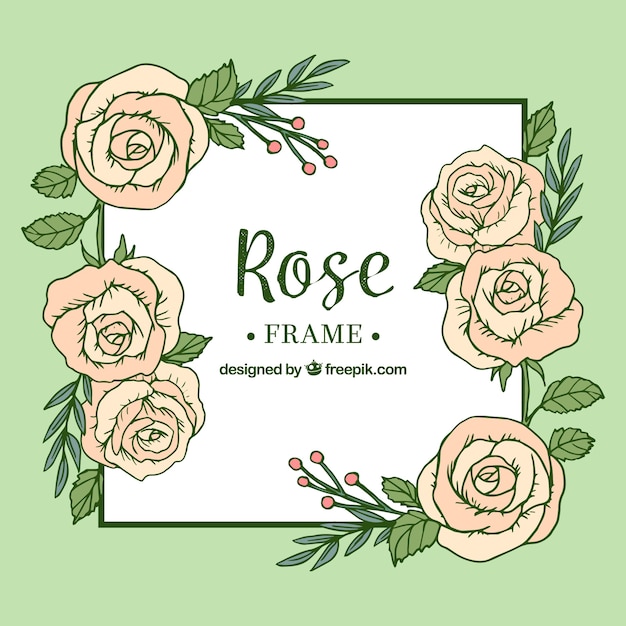 Free Vector floral frame in pastel colors