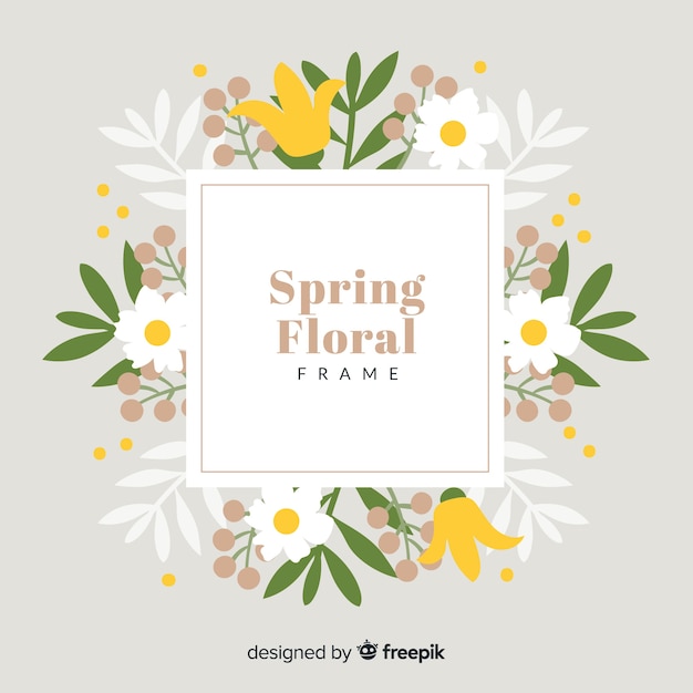 Free Vector floral frame spring background