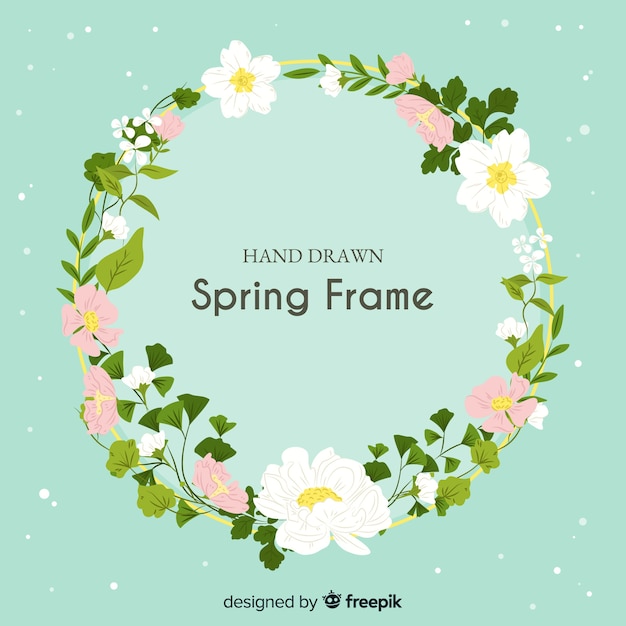 Floral frame spring background