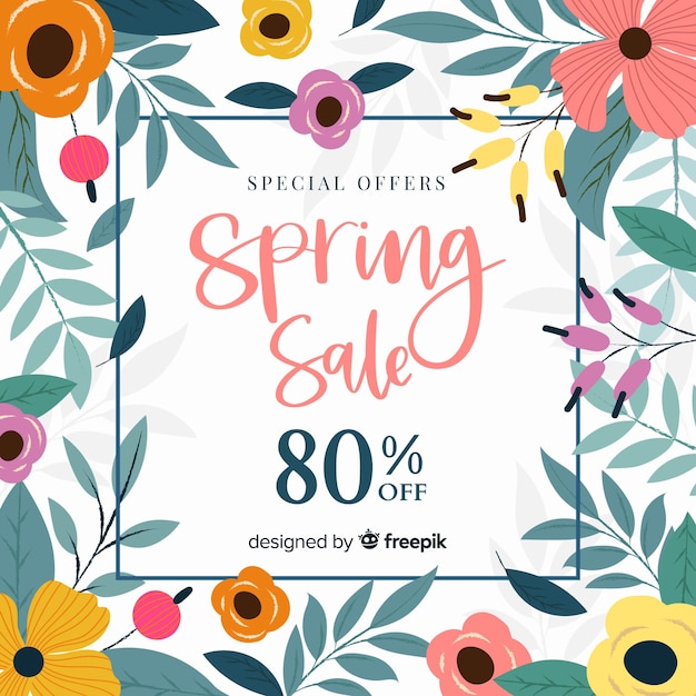 Floral frame spring sale background