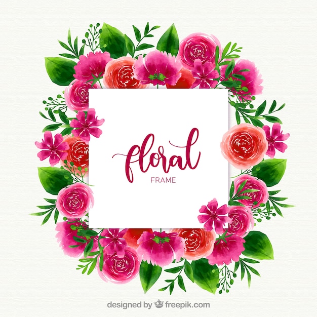 Floral frame with different species