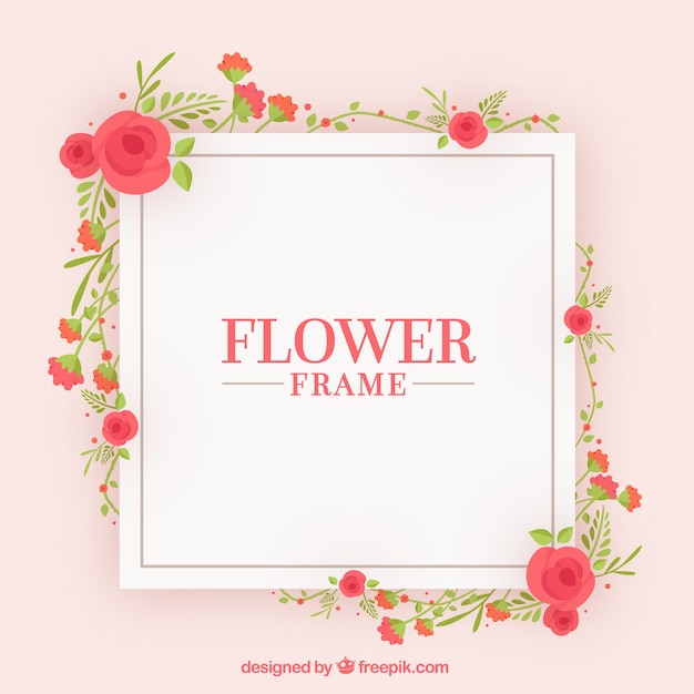 Floral frame with soft colors