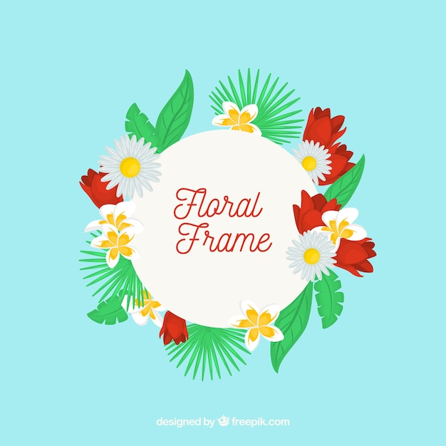 Free Vector floral frame with vegetation