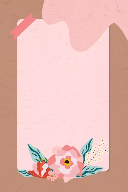 Free Vector floral frame with washi tape vector