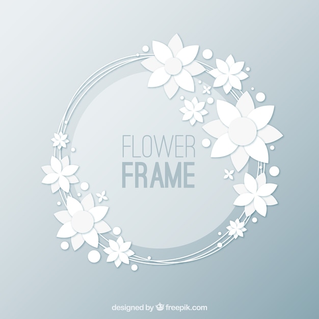 Free vector floral frame with white flowers