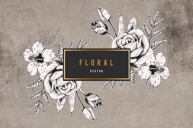 Free vector floral framed background