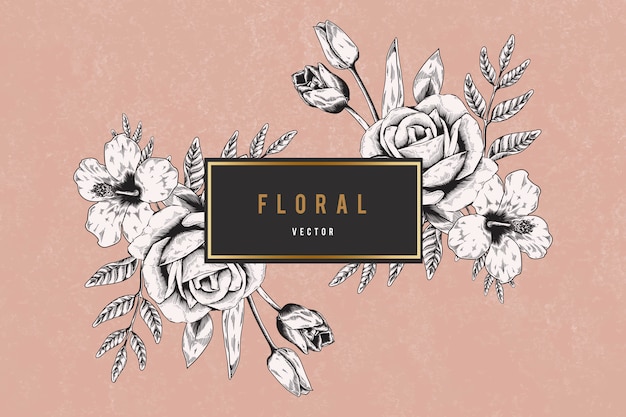 Free Vector floral framed background