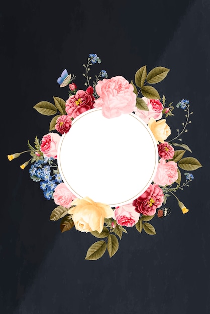 Floral framed badge