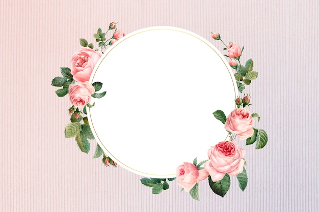 Floral framed badge