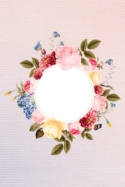 Floral framed badge