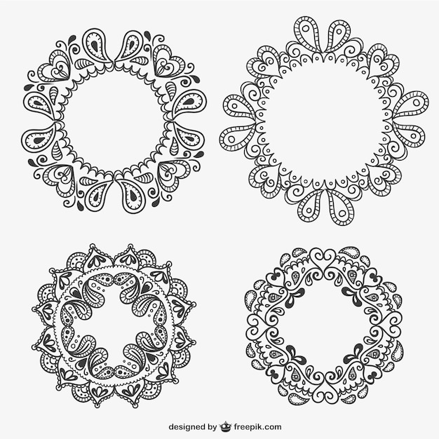 Free Vector floral frames pack