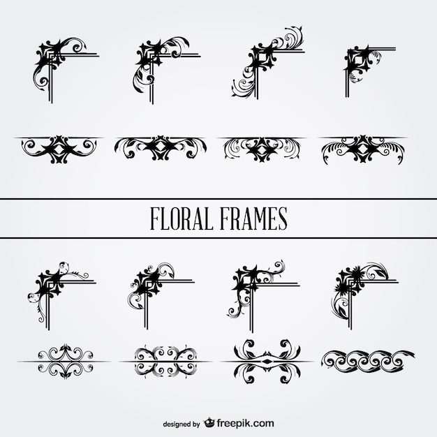 Free Vector floral frames and page dividers collection