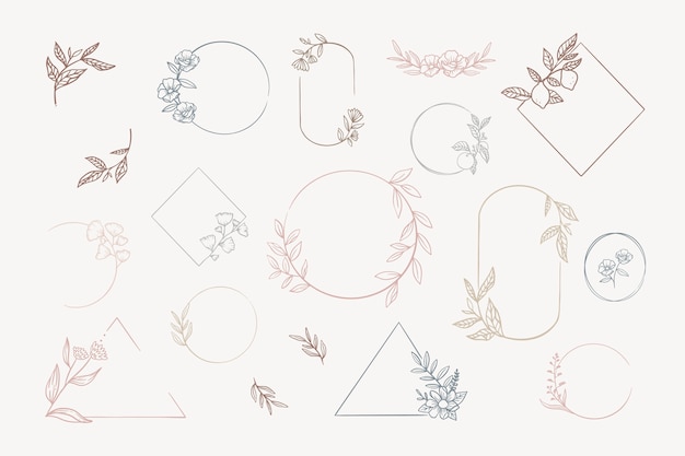 Free Vector floral frames set