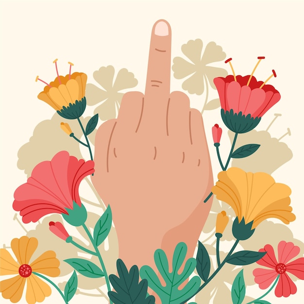 Floral fuck you symbol