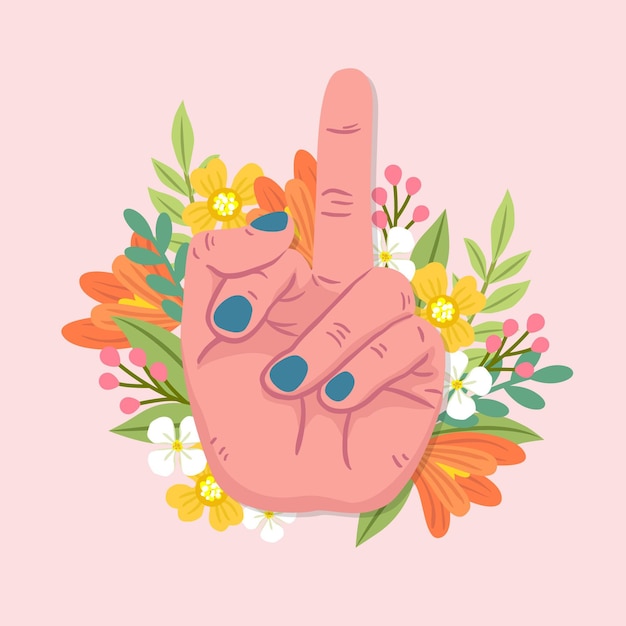 Free Vector floral fuck you symbol