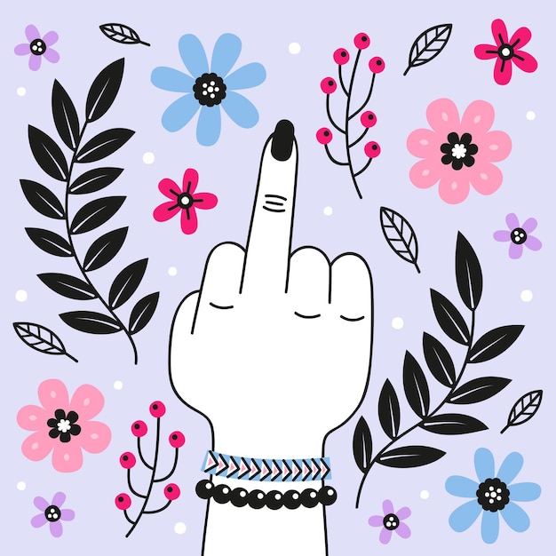 Free vector floral fuck you symbol