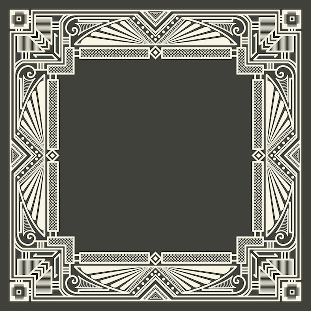 Free Vector floral and geometric monogram frame on dark gray background. monogram design element. 