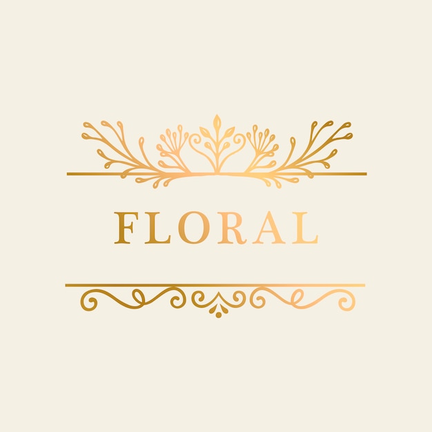 Floral gold frame background