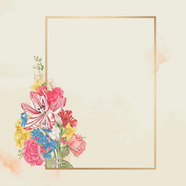 Floral gold frame , remixed from the 18th-century artworks from the Smithsonian archive.