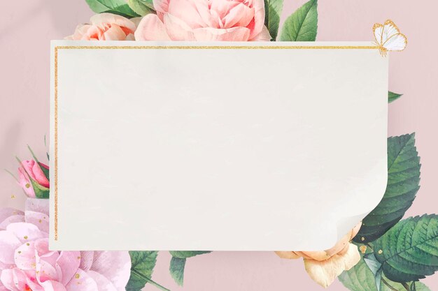 Floral golden frame background