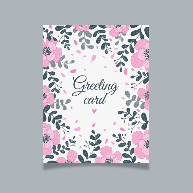 Floral greeting card template