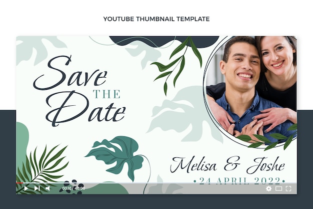 Floral hand drawn wedding youtube thumbnail