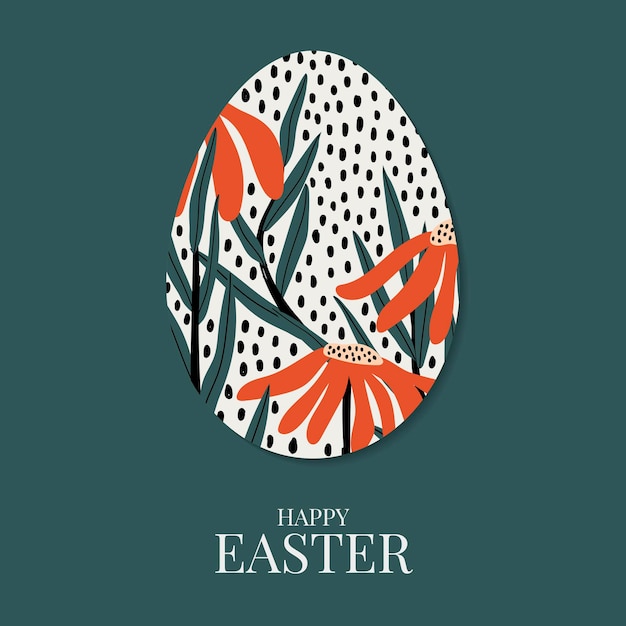 Free Vector floral happy easter day template design