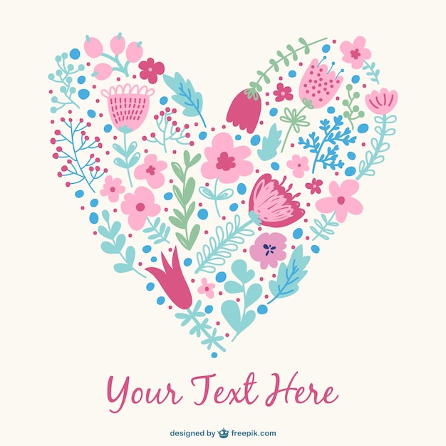 Free vector floral heart design