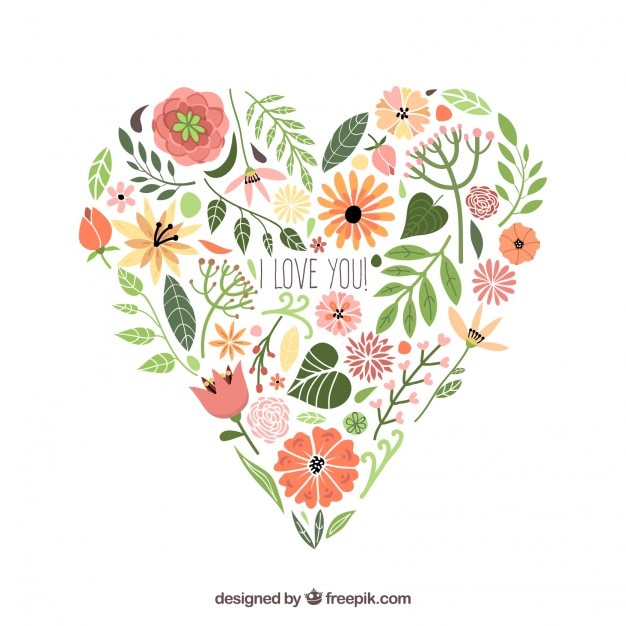 Free Vector floral heart