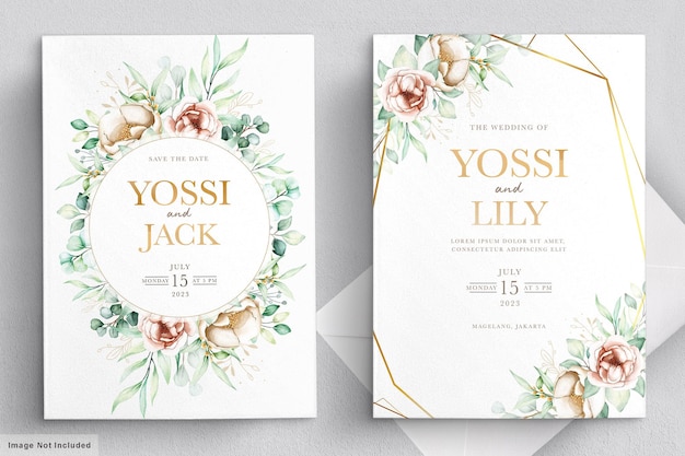 floral invitation card set