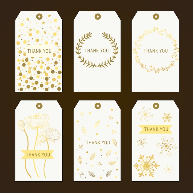 Free Vector floral labels collection