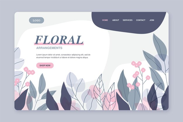 Floral landing page template