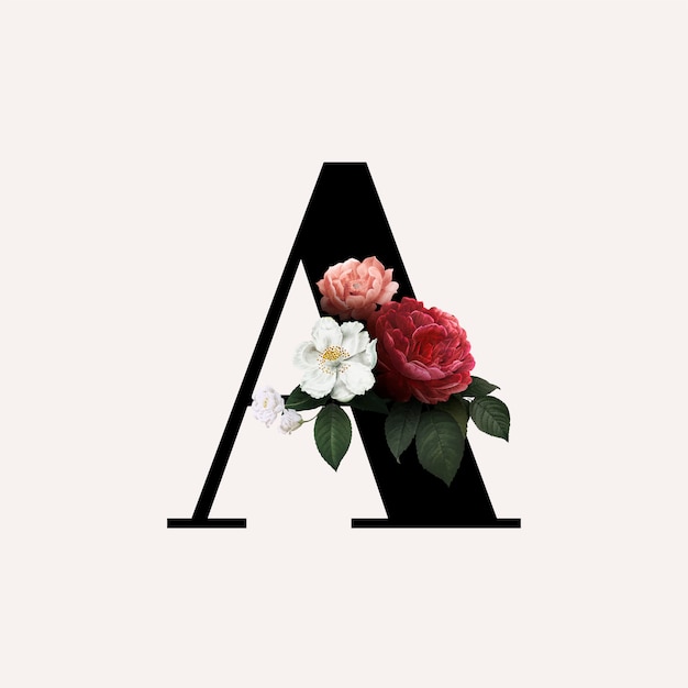 Free vector floral letter a font