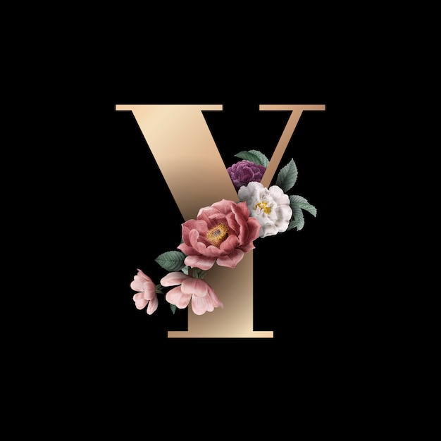 Free Vector floral letter y font