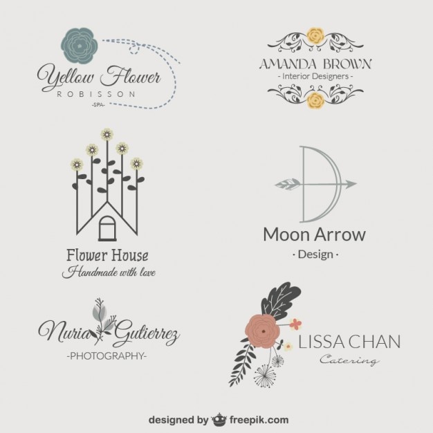 Free Vector floral logos pack