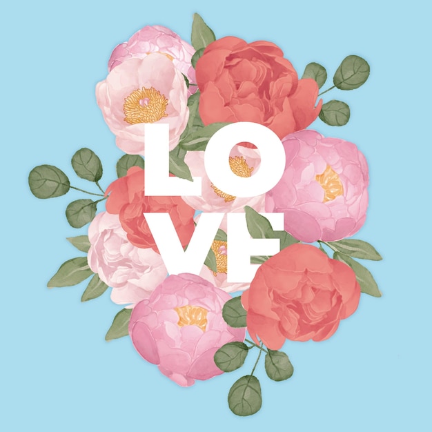 Free Vector floral love in watercolor