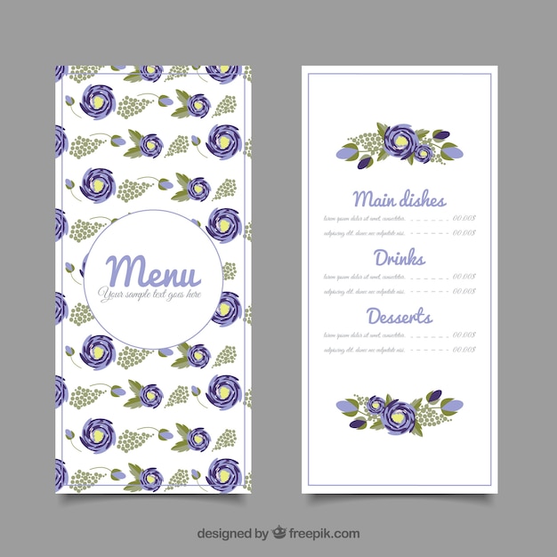 Floral menu template