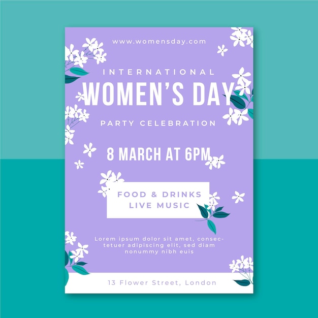 Floral minimalist women's day poster