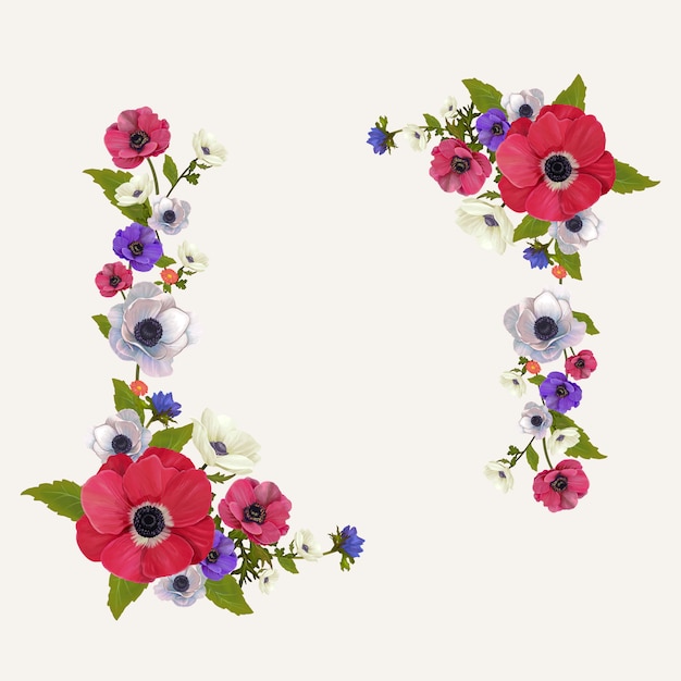 Free Vector floral mockup frame illustration